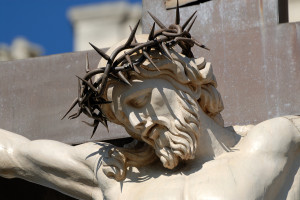 Statue of Jesus Christ at cross in Avignon, France